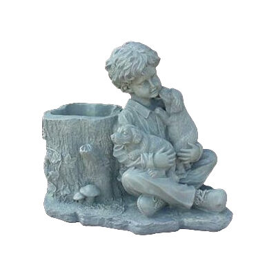 Boy with Dogs Planter 18" x 22"