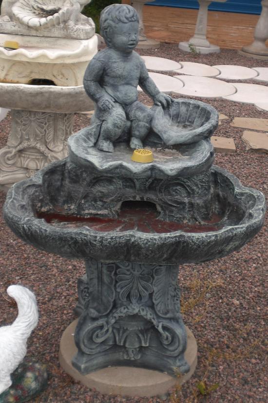 Shell Pump Boy Boy on Shell Fountain Incl. Pump – Lambe Concrete – Handcrafted ...