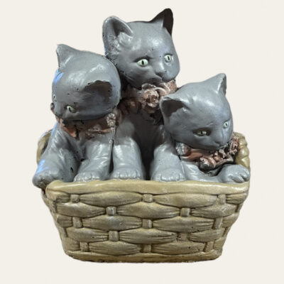 Kittens in basket 8''h.