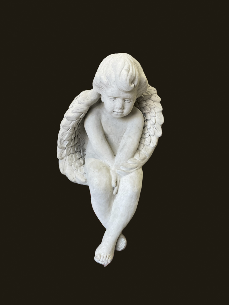 Large Sitting Angel 26″ – Lambe Concrete – Handcrafted Concrete Products