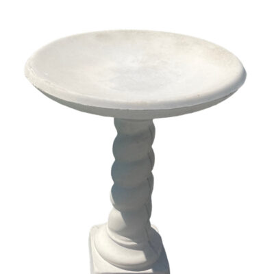 Contemporary Birdbath  ( Smooth Bowl w Spiral Ped)  24_d x 27_h