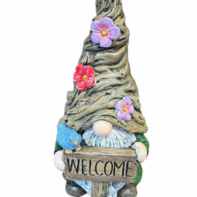 Gnome Welcome with Flowed Hat 16"h