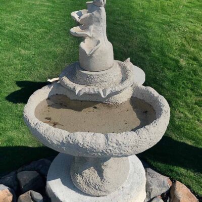 Bird Spiller Fountain with Rock Bowl & Base