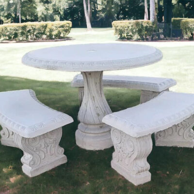 Table Set with Roman Legs & Fluted Tops